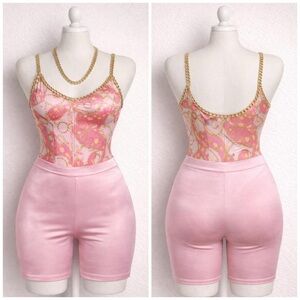 Sugar Thrillz Dolls Kill ‘MADE TO MOVE’ Bodysuit Leotard Shorts SET L NWT